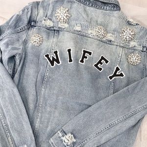One day bridal wifey denim jacket